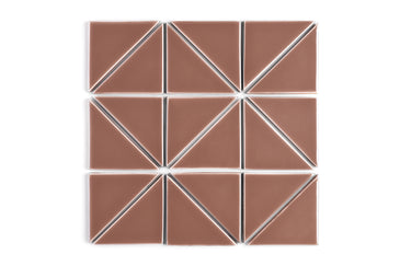 4" Triangle Original Ceramic Tile in Mauve Gloss