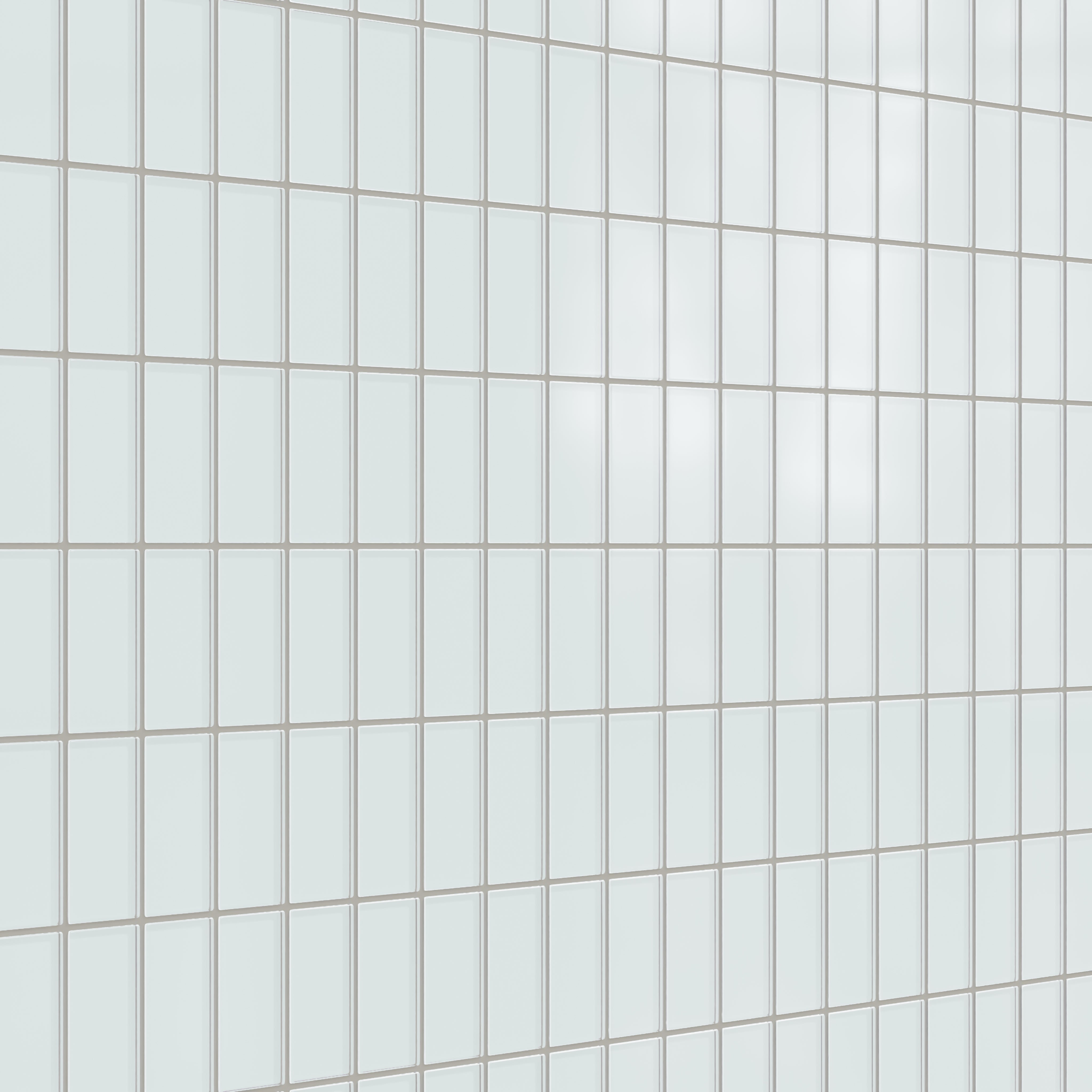 2x4 Straight Set Sheeted Glass Mosaic Tile in Warbler Matte