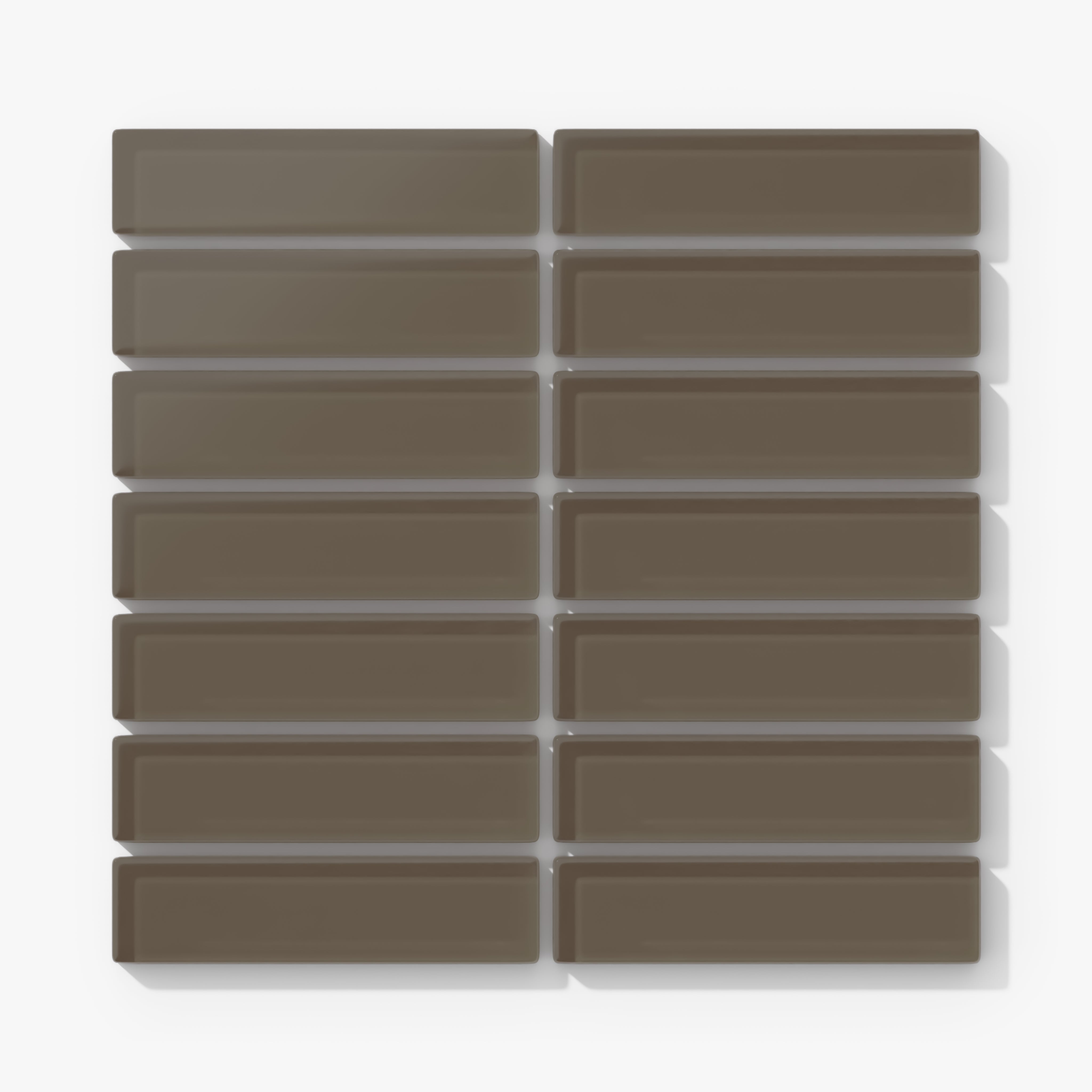 1x4 Straight Set Sheeted Glass Mosaic Tile in Albatross Matte