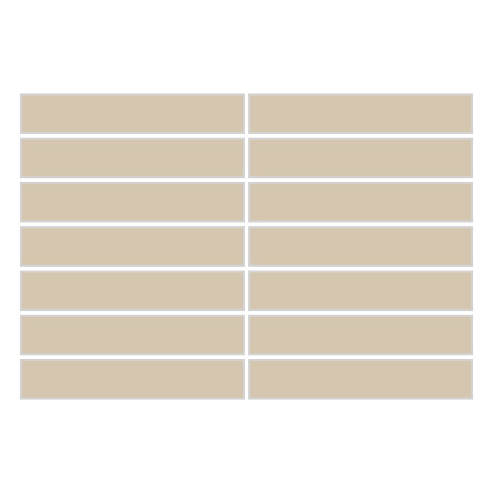 1x6 Straight Set Sheeted Original Ceramic Mosaic Tile in Dolomite Gloss