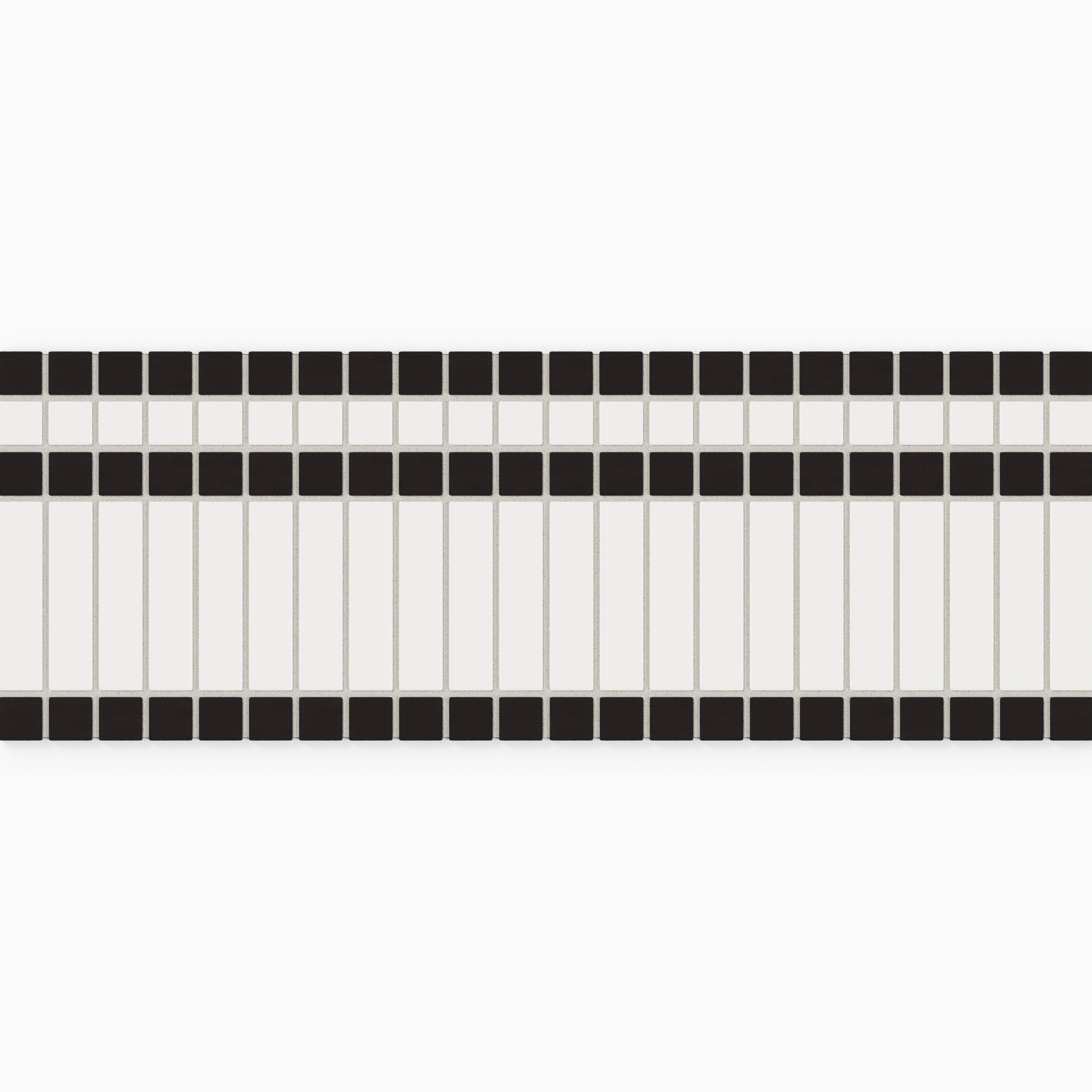 1x1, 1x4 Channel Stripe Border Sheeted Original Ceramic Tile in Nocturne Matte