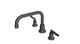 Emerson Two Handle Deck Mount Squaretop Bath Trim with Classic Lever Handles in Blackened Nickel