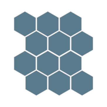 3" Hexagon Sheeted Original Ceramic Mosaic Tile in Nautical Matte