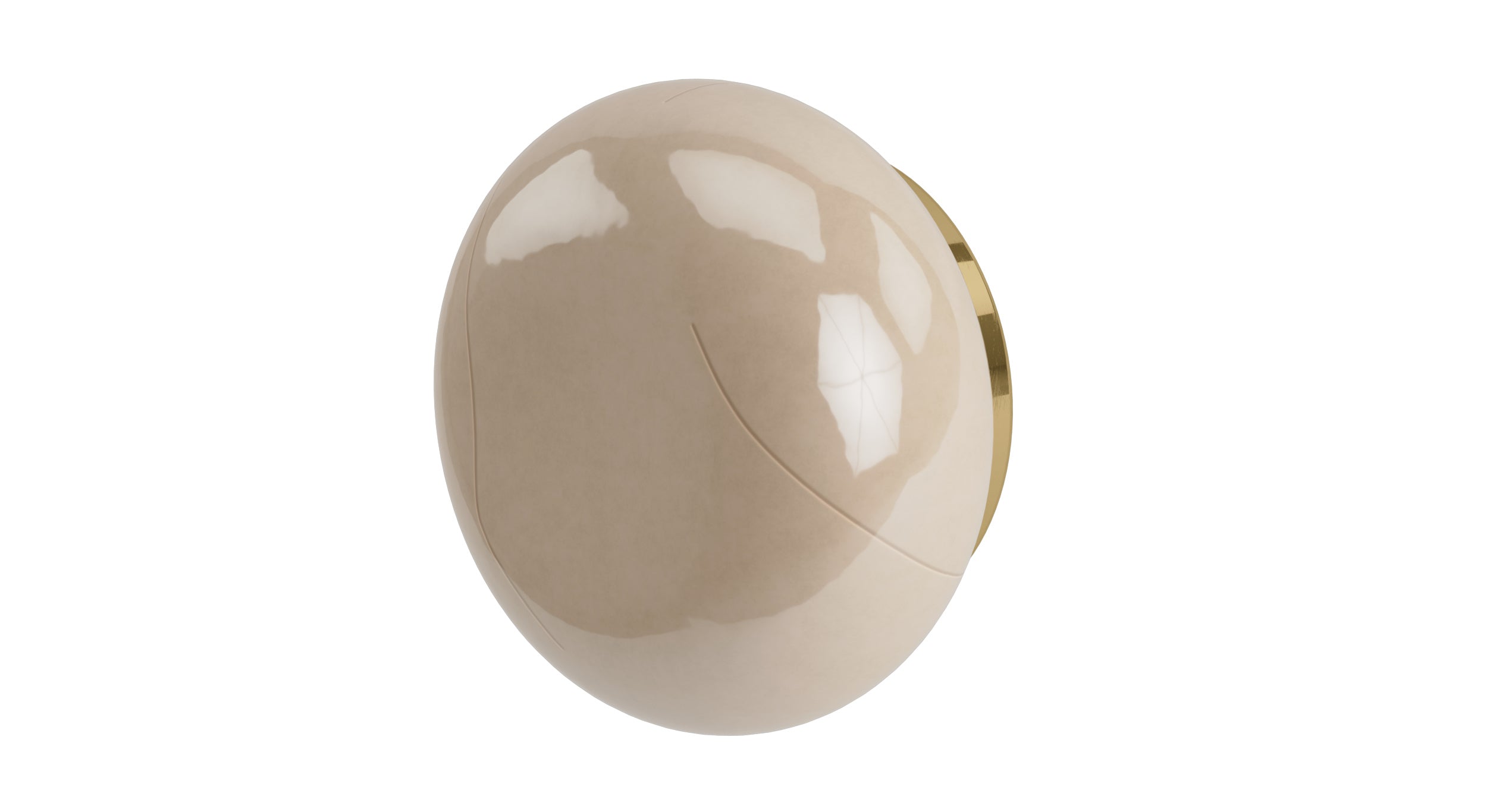 Foundry One Handle Wall Mount Diverter/Volume Control Shower Trim with Pebble Ceramic Knob Handle in Uncoated Polished Brass