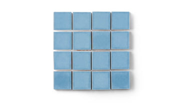 2x2 Straight Set Sheeted Original Ceramic Mosaic Tile in Caribbean Sea Gloss