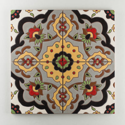 8x8 Handpainted Sample Grandola  in Warm Motif