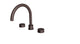 Foundry Two Handle Deck Mount Gooseneck Bath Trim with Barrel Knob Handles in Architectural Copper
