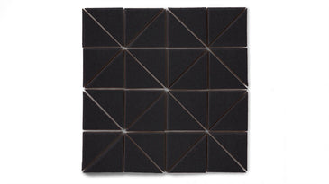 3" Triangle Sheeted - Quadrant Original Ceramic Mosaic Tile in Raven Matte