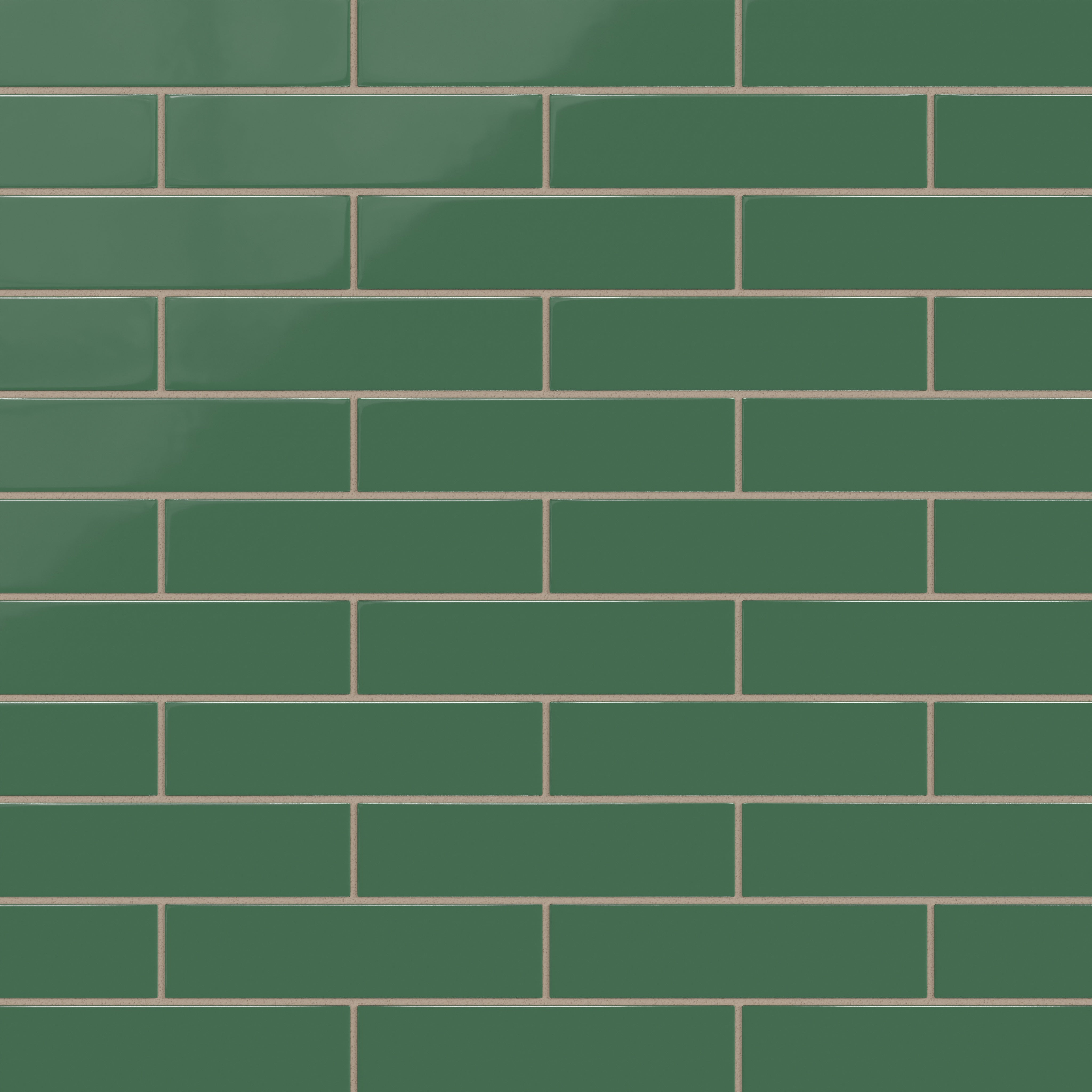 2x8 Natural Press Ceramic Tile in Viridian Gloss