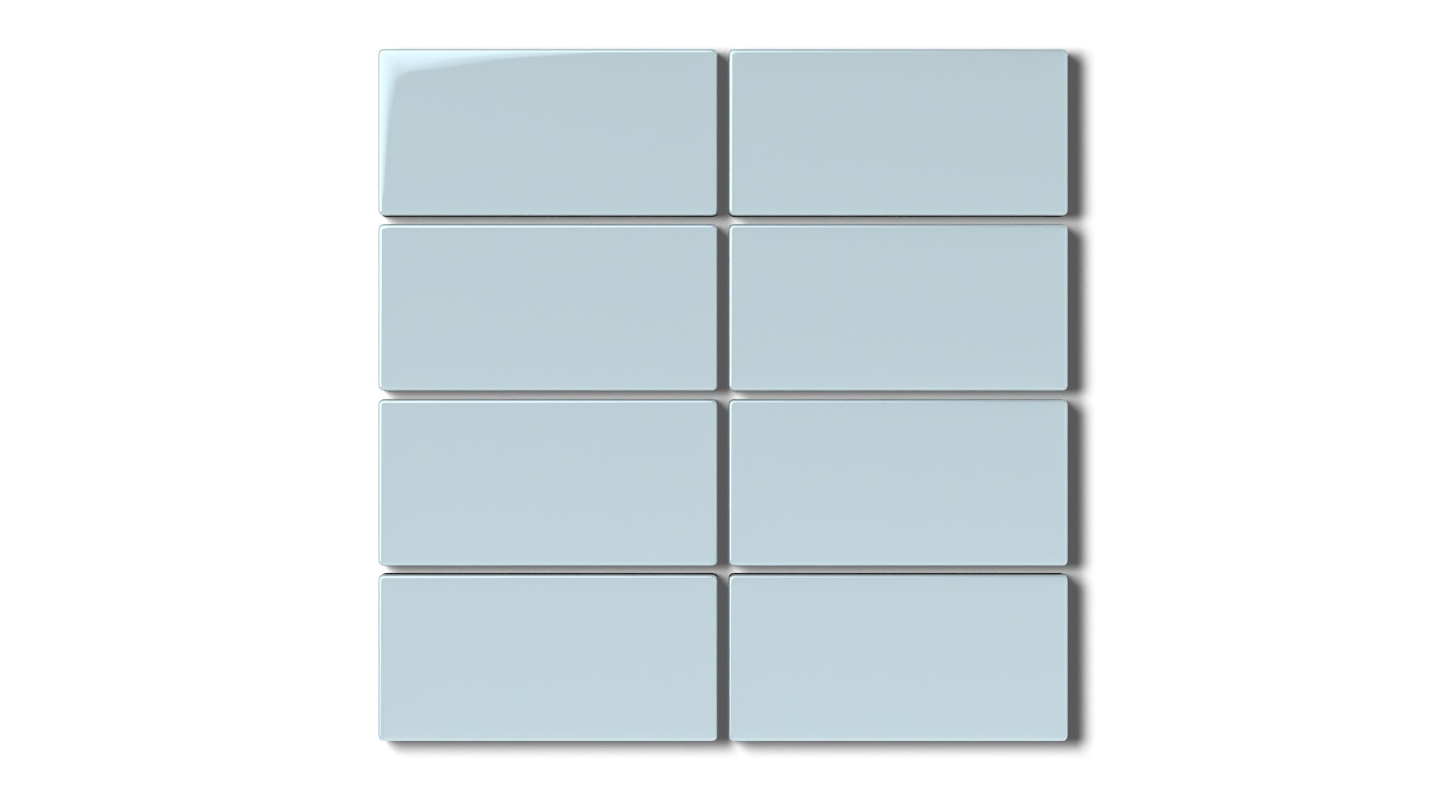 2x4 Straight Set Sheeted Natural Press Ceramic Mosaic Tile in Egyptian Blue Gloss