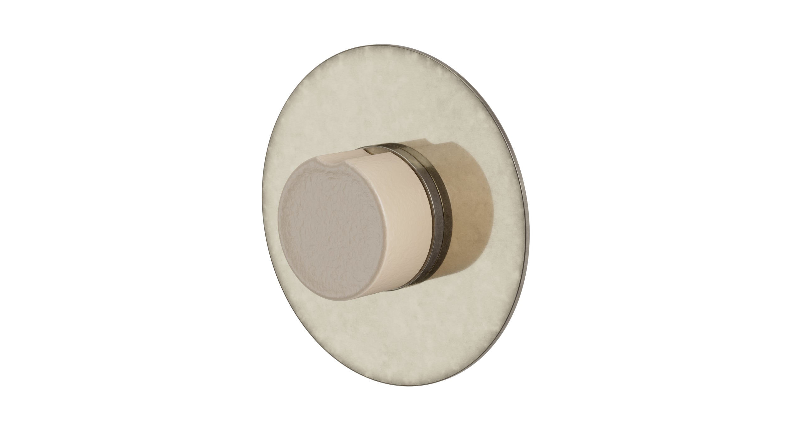 Foundry One Handle Wall Mount Shower Trim with Groove Ceramic Knob Handle in French Nickel