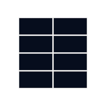 2x4 Straight Set Sheeted Original Ceramic Mosaic Tile in Navy Blue Matte