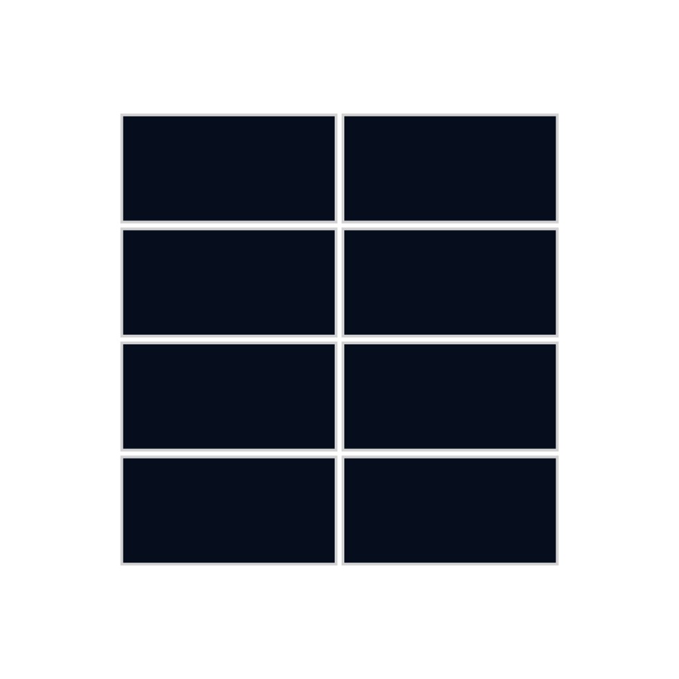2x4 Straight Set Sheeted Original Ceramic Mosaic Tile in Navy Blue Matte