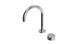 Foundry One Handle Deck Mount Gooseneck Lavatory Faucet with Barrel Knob Handle in Polished Chrome