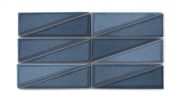 Right Scalene Triangle Original Ceramic Tile in Slate Blue Gloss