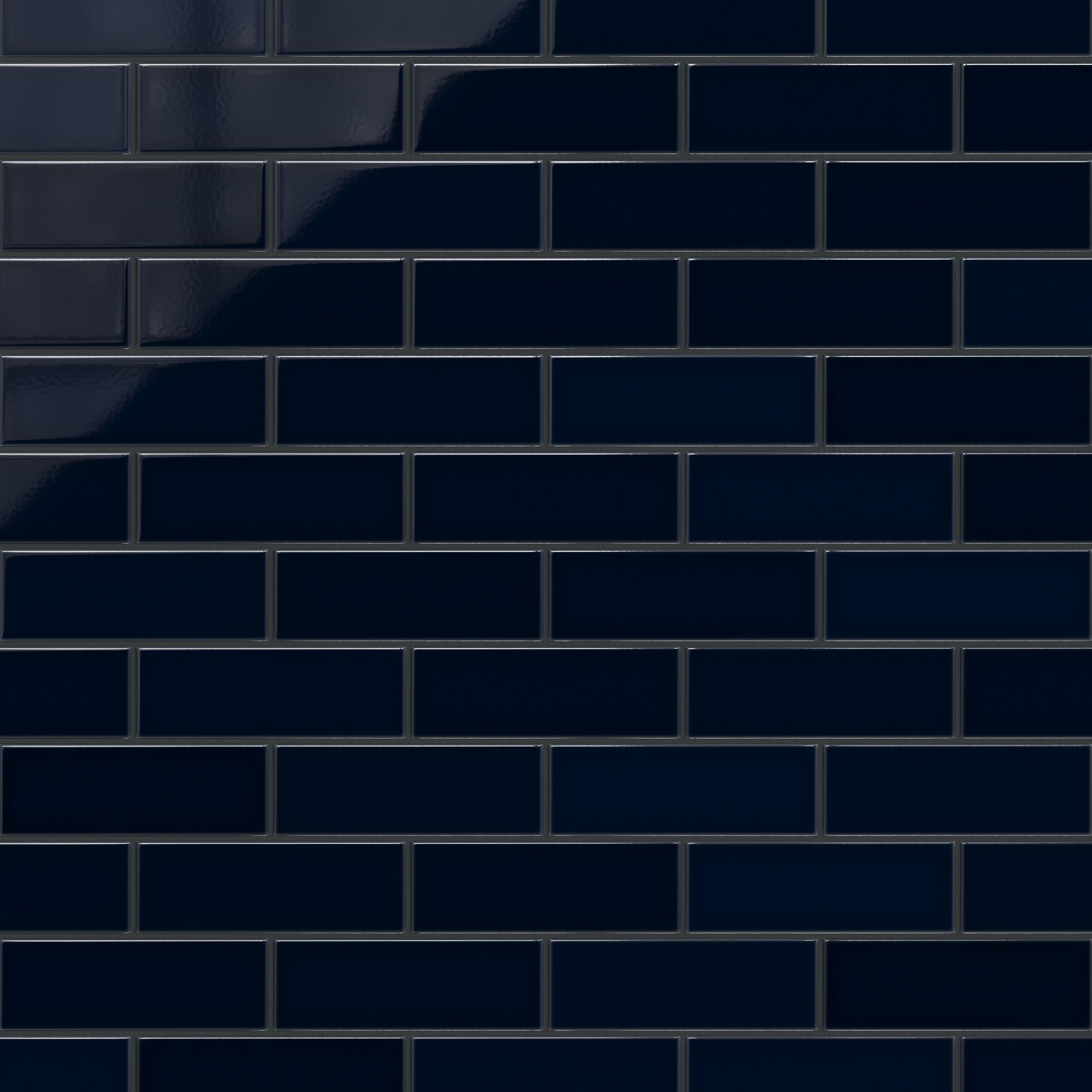 3x9 Original Ceramic Tile in Navy Blue Gloss