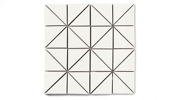 3" Triangle Sheeted - Quadrant Original Ceramic Mosaic Tile in Calcite Matte