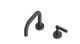 Contour One Handle Deck Mount Squaretop Lavatory Faucet with Soft Lever Handle in Blackened Nickel