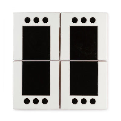 6x6 Handpainted Sample Dot Dash 2  in Charcoal