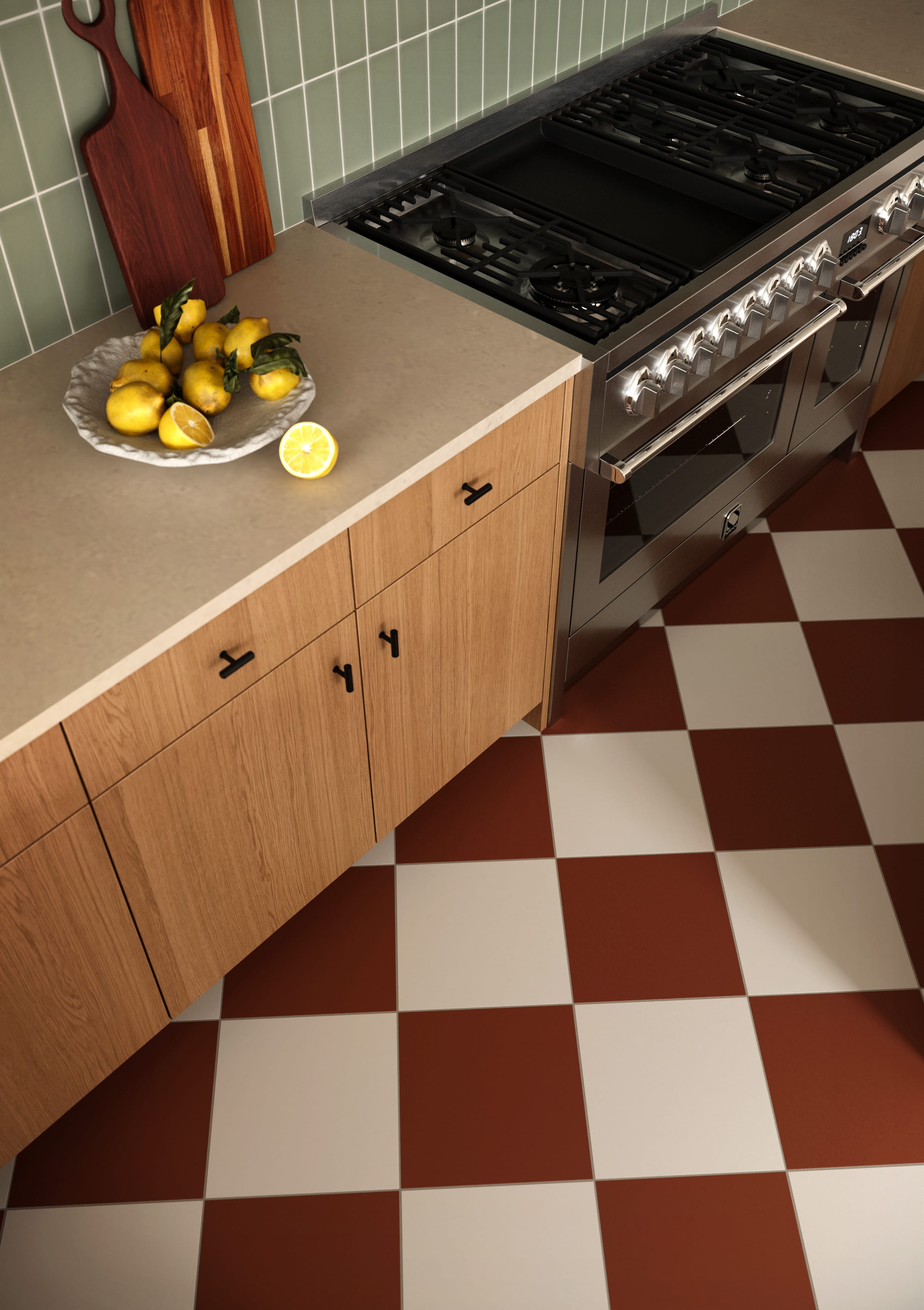 12x12 Natural Press Ceramic Tile in Red Iron Oxide Matte