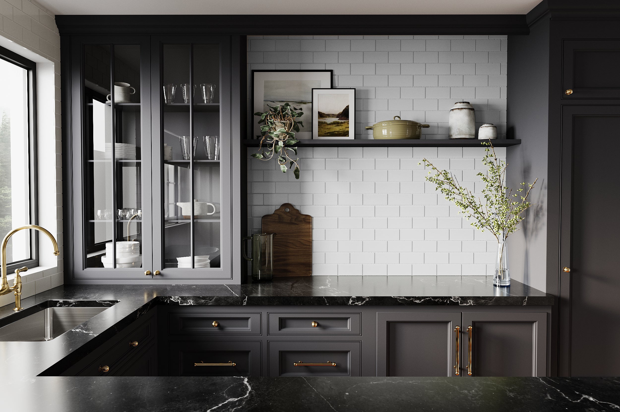 3x9 Natural Press Ceramic Tile in Salt Creek Gloss