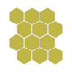 3" Hexagon Sheeted Original Ceramic Mosaic Tile in Palm Tree Matte