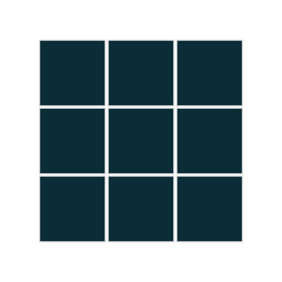 3x3 Straight Set Sheeted Original Ceramic Mosaic Tile in Caspian Sea Matte
