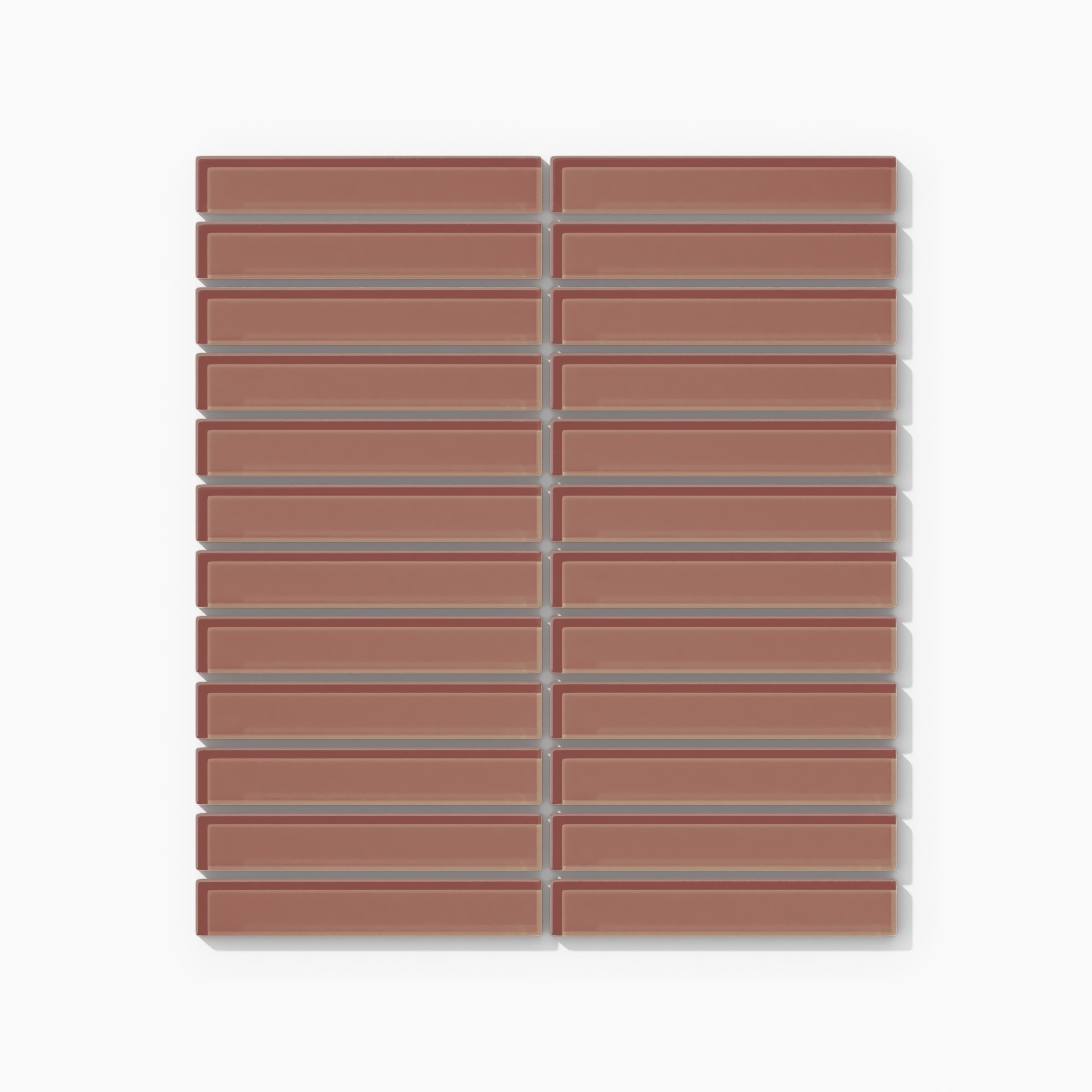 1x6 Straight Set Sheeted Glass Mosaic Tile in Flicker Gloss