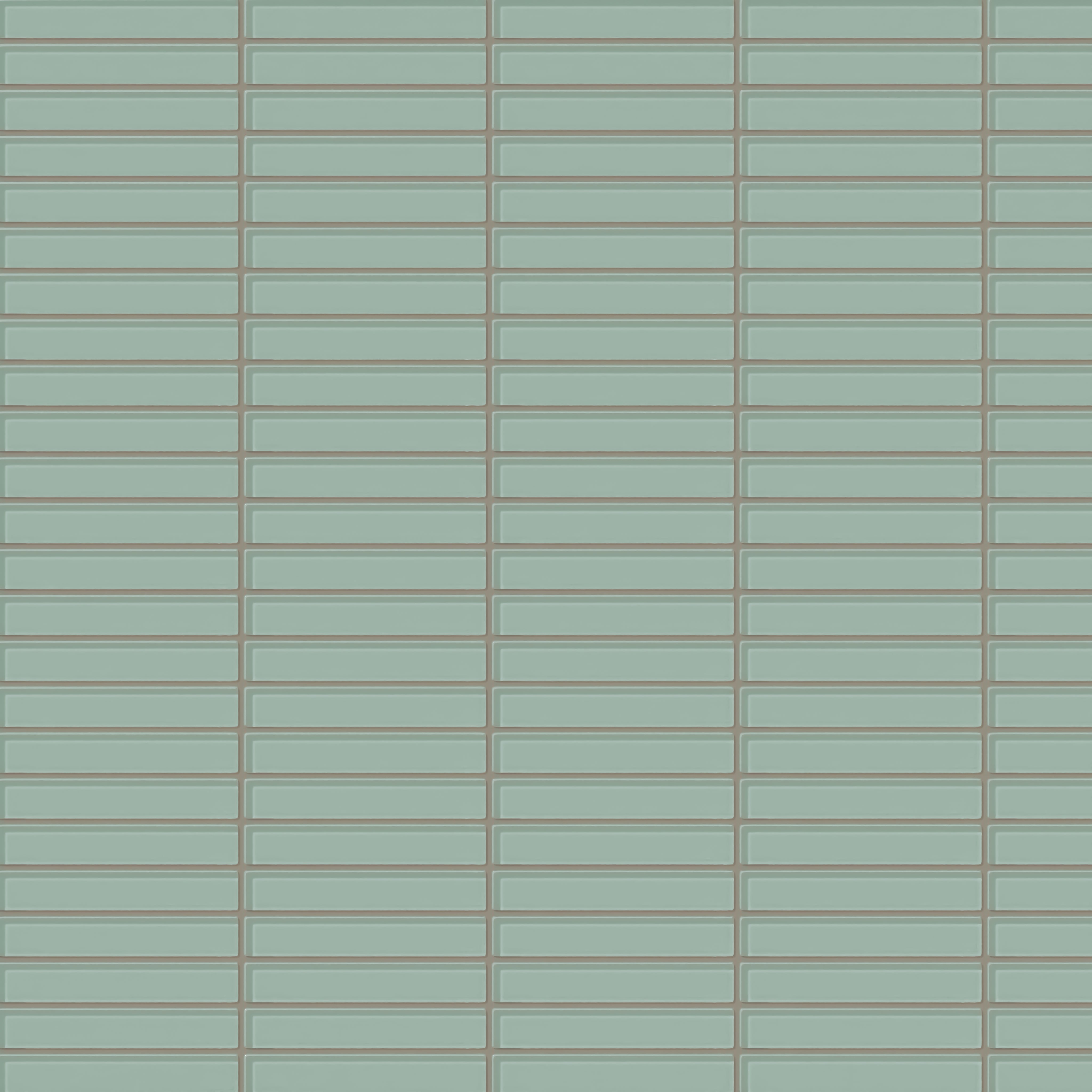 1x6 Straight Set Sheeted Glass Mosaic Tile in Kingfisher Gloss