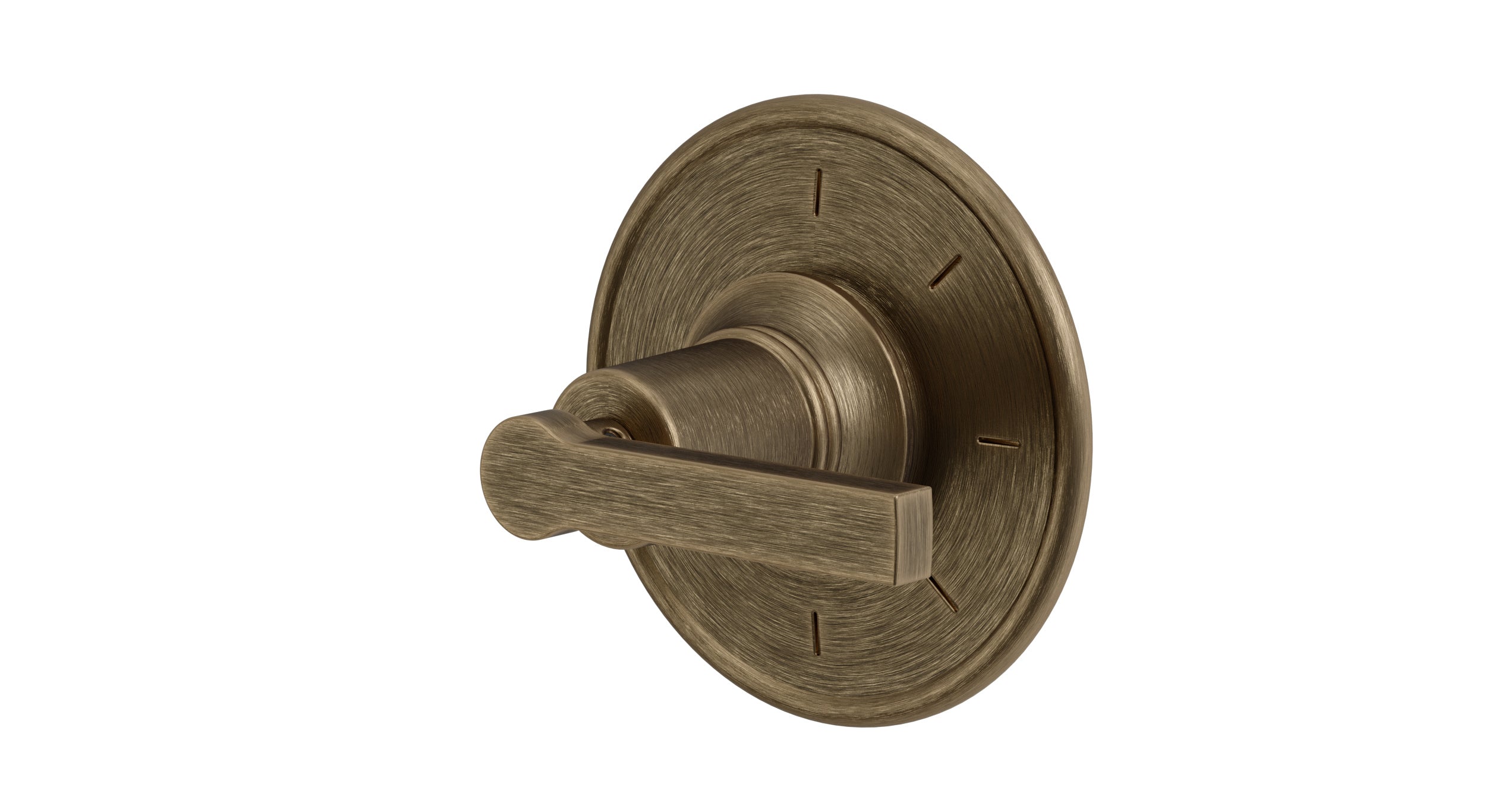 Emerson One Handle Wall Mount Shower Trim with Classic Lever Handle in Antique Brass