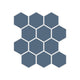 2" Hexagon Sheeted Original Ceramic Mosaic Tile in Slate Blue Matte