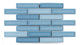 1x4 Half Offset Sheeted Original Ceramic Mosaic Tile in Caribbean Sea Gloss