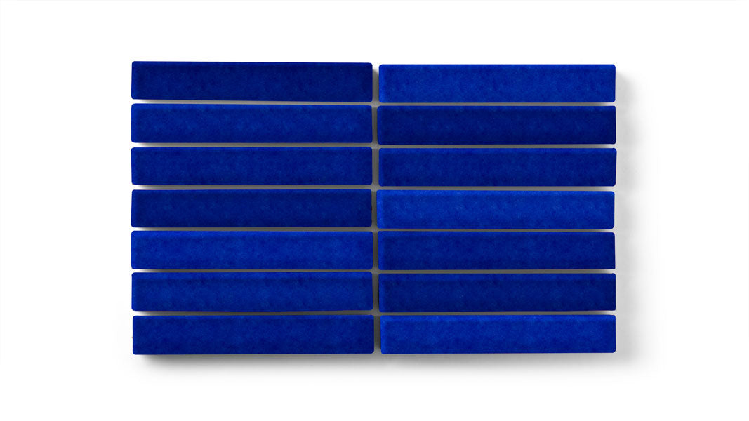 1x6 Straight Set Sheeted Original Ceramic Mosaic Tile in Azul Gloss