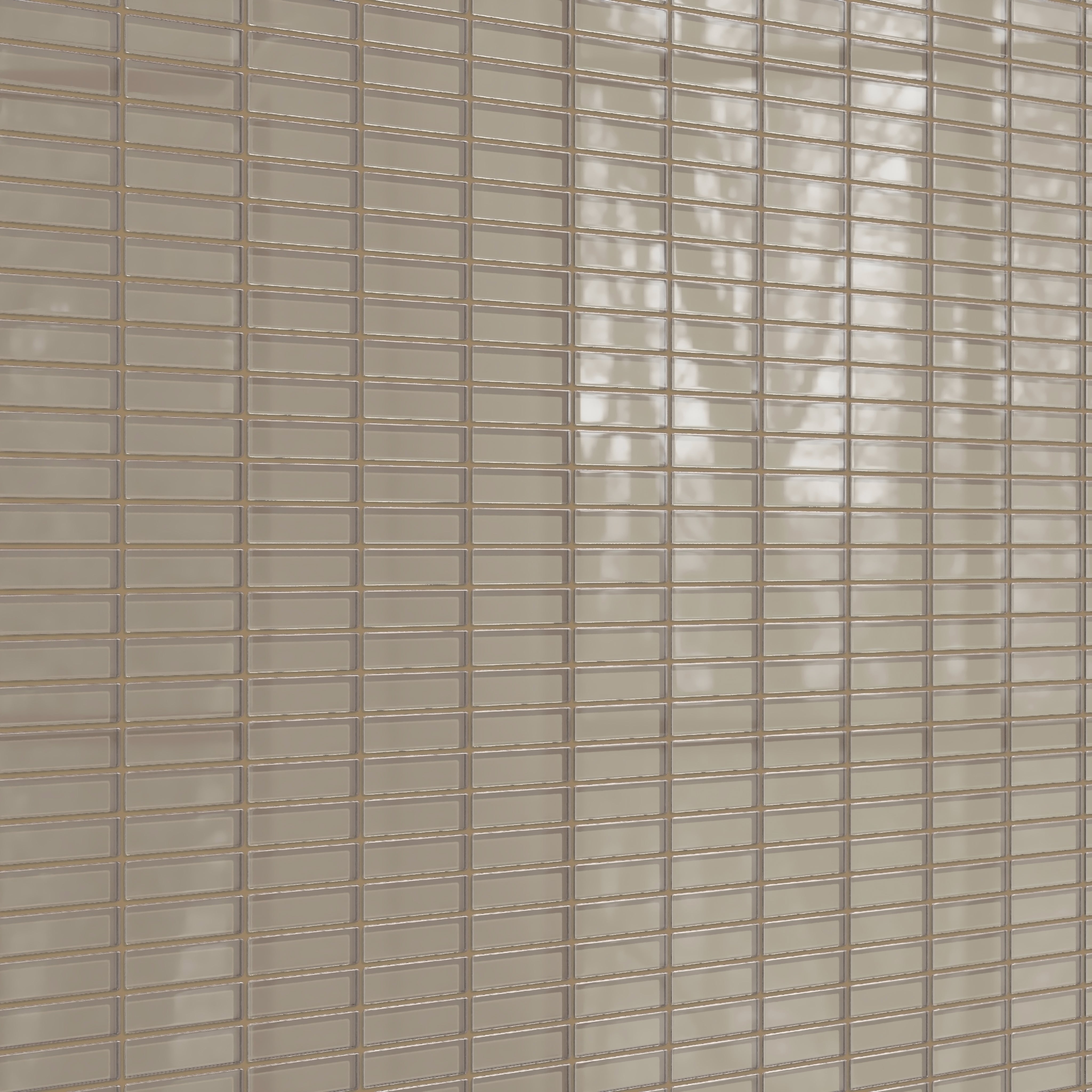 1x4 Straight Set Sheeted Glass Mosaic Tile in Quail Gloss