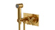 Contour One Handle Wall Mount Bidet Trim with Soft Cross Handle in French Brass