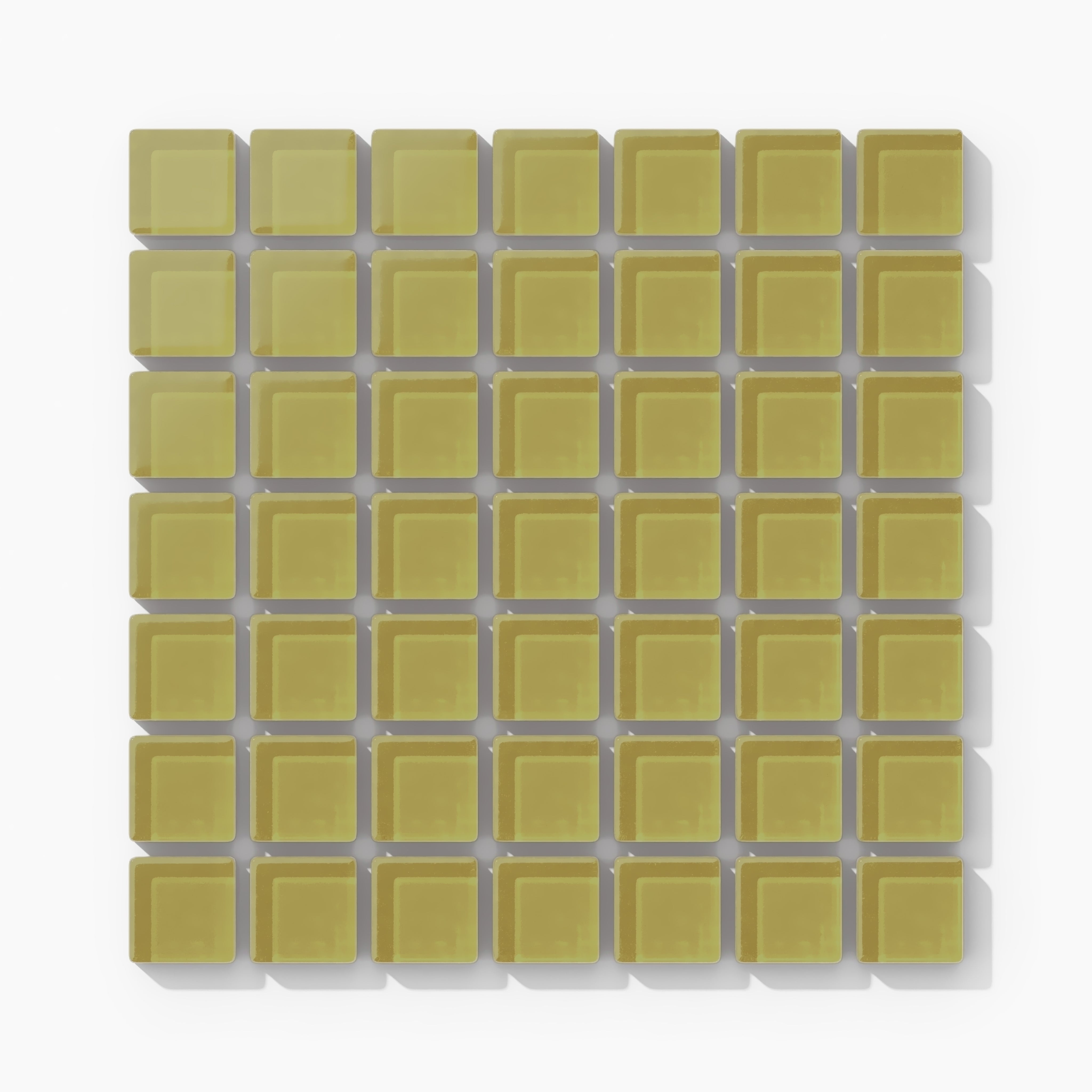 1x1 Straight Set Sheeted Glass Mosaic Tile in Pine Siskin Matte