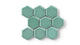 3" Hexagon Sheeted Original Ceramic Mosaic Tile in Amalfi Coast Gloss