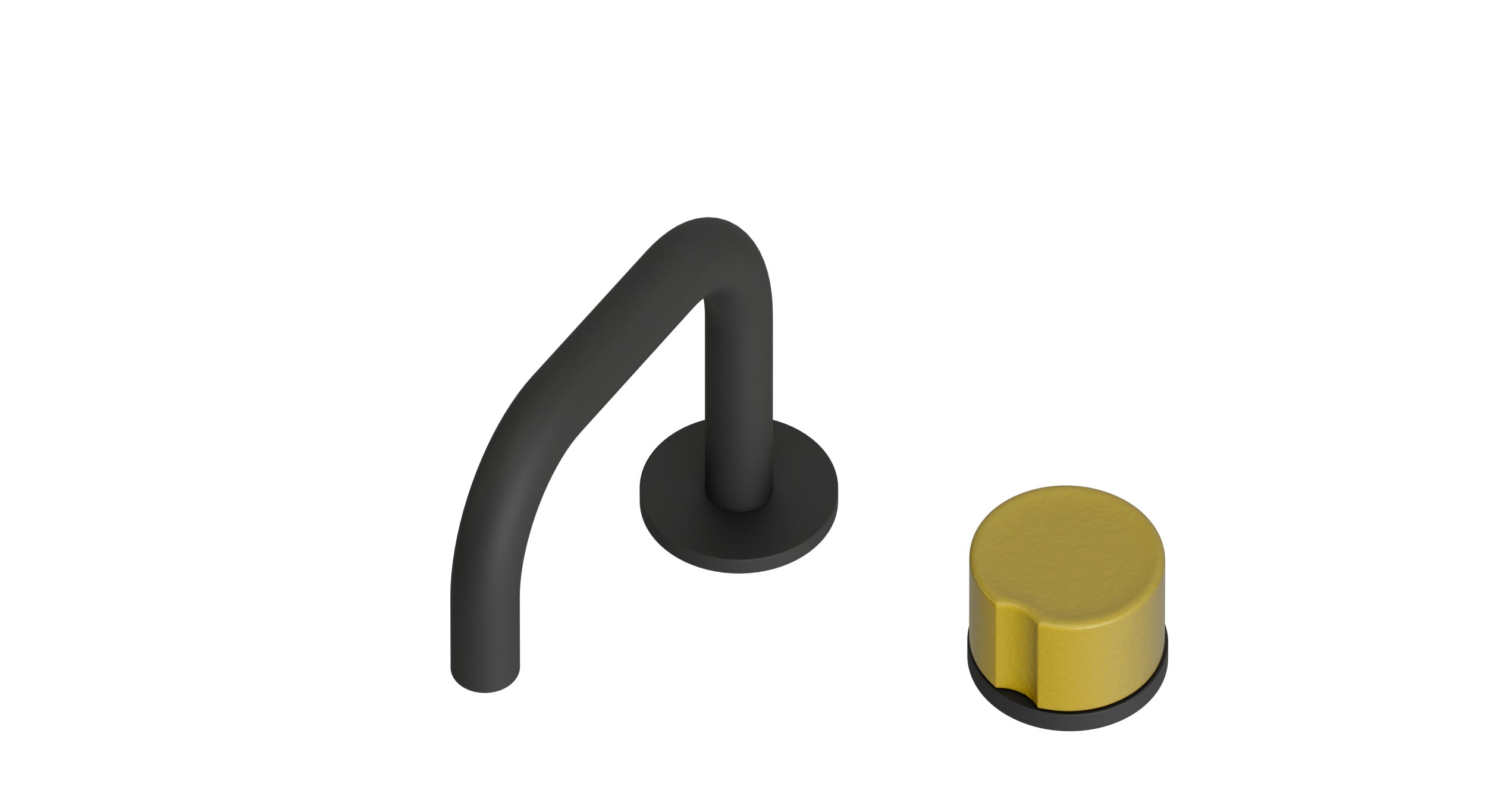 Foundry One Handle Deck Mount Squaretop Lavatory Faucet with Groove Ceramic Knob Handle in Matte Black