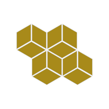 Small Diamond Sheeted - Escher Original Ceramic Mosaic Tile in Mustard Seed Gloss
