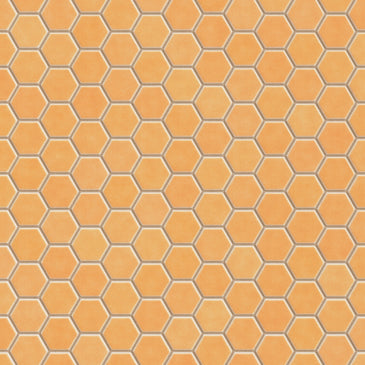 1" Hexagon Sheeted Original Ceramic Mosaic Tile in Koi Gloss