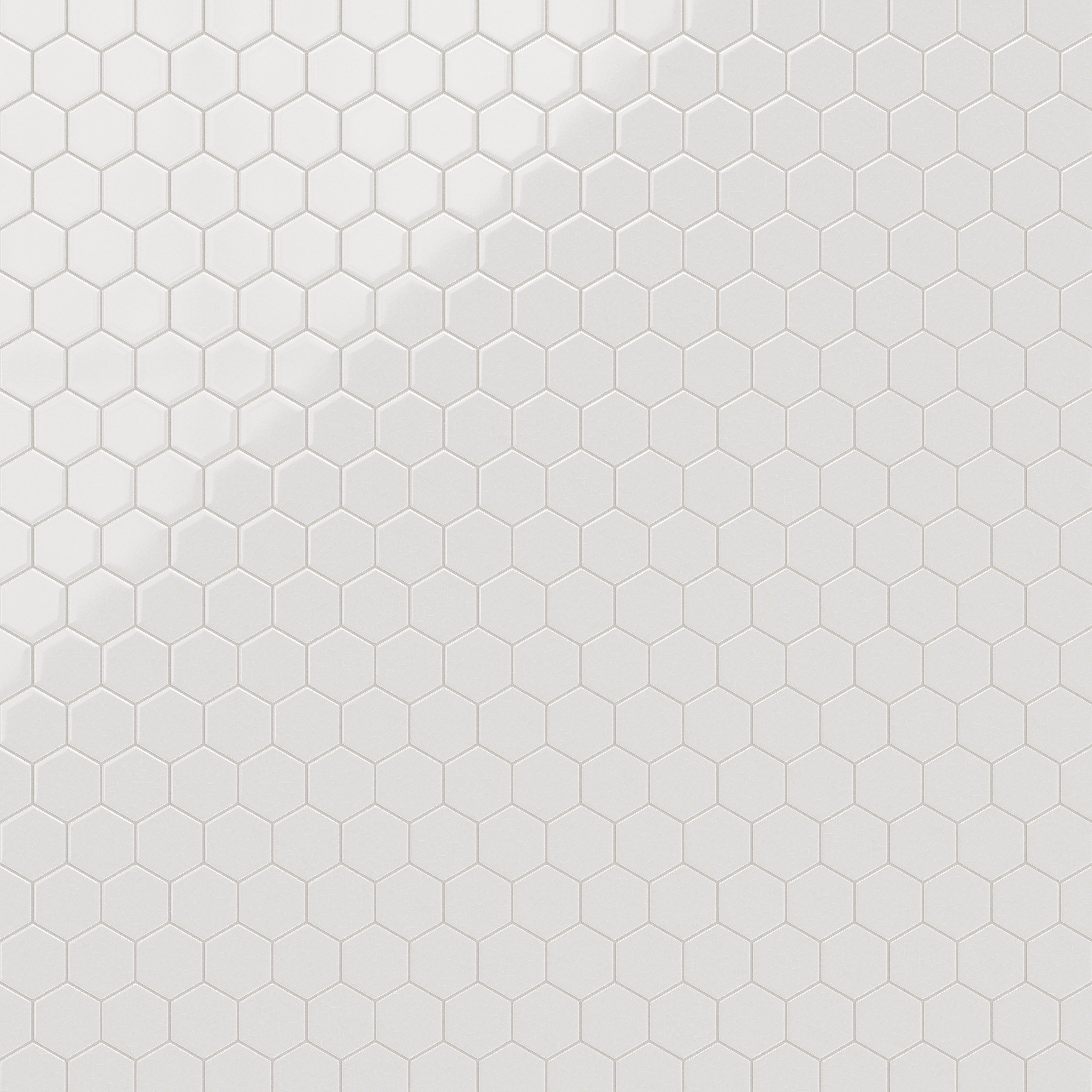 4" Hexagon Original Ceramic Tile in Frost Gloss