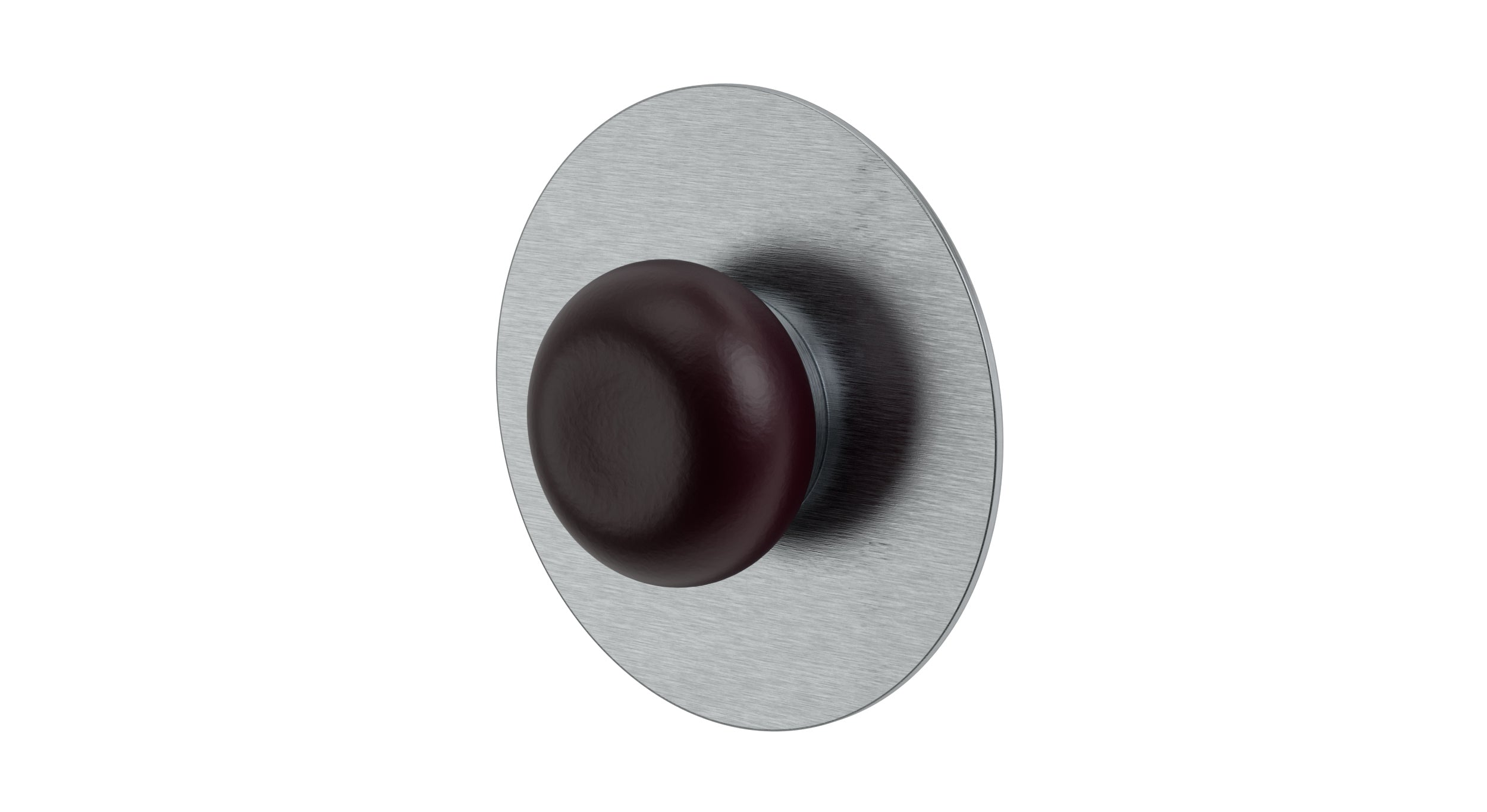 Foundry One Handle Wall Mount Shower Trim with Pebble Ceramic Knob Handle in Satin Chrome