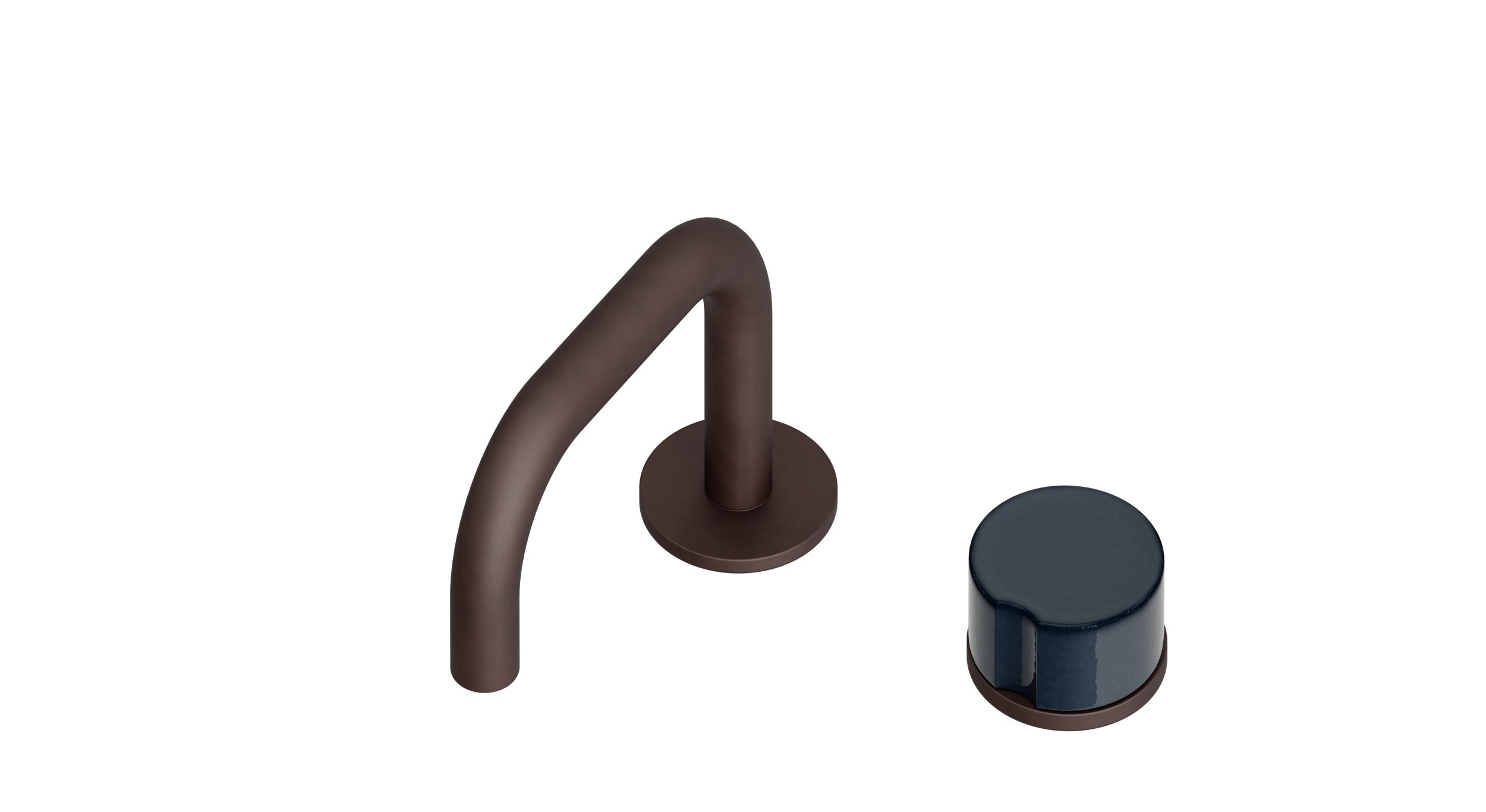 Foundry One Handle Deck Mount Squaretop Lavatory Faucet with Groove Ceramic Knob Handle in Architectural Copper