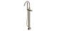 Flatiron One Handle Floor Mount Gooseneck Bath Trim with Hand Shower and Linear Cross Handle in French Nickel