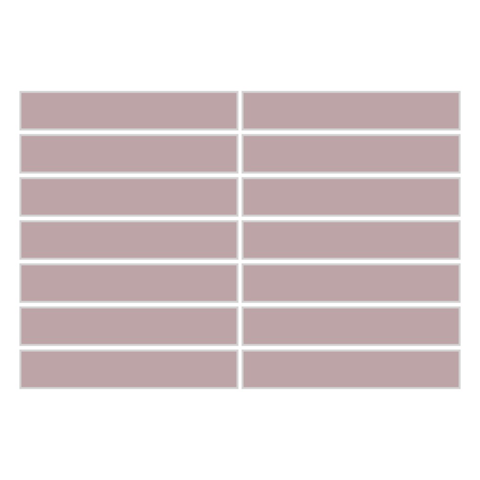 1x6 Straight Set Sheeted Original Ceramic Mosaic Tile in Painted Sky Matte