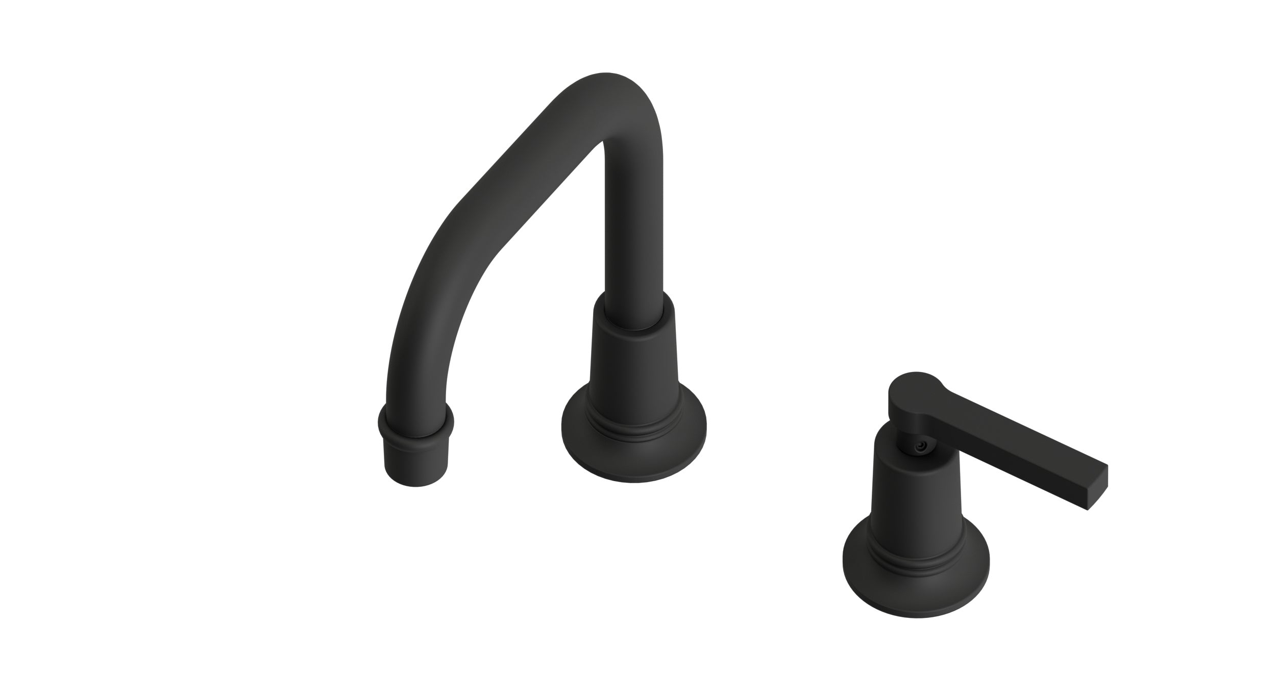 Emerson One Handle Deck Mount Squaretop Lavatory Faucet with Classic Lever Handle in Matte Black