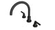 Flatiron Two Handle Deck Mount Gooseneck Bath Trim with Linear Lever Handles in Matte Black