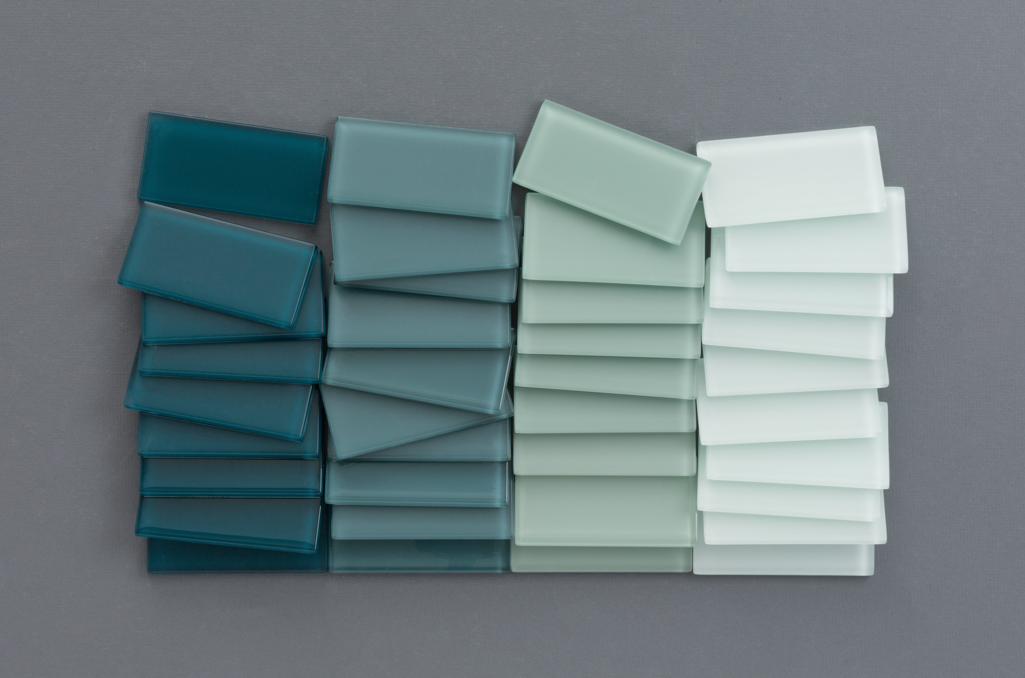 2x4 Straight Set Sheeted Glass Mosaic Tile in Grackle Matte