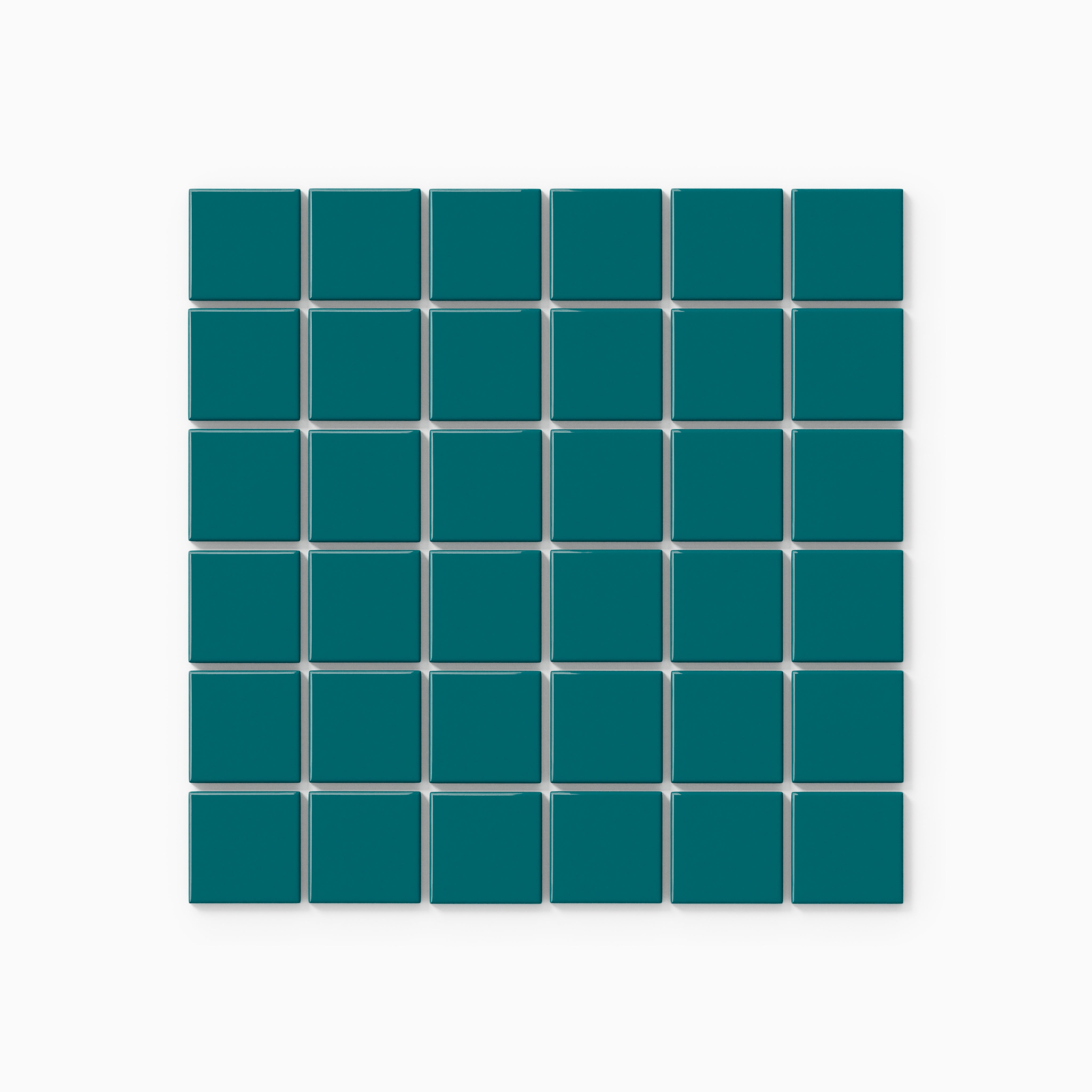 2x2 Straight Set Sheeted Natural Press Ceramic Mosaic Tile in Maya Blue Gloss