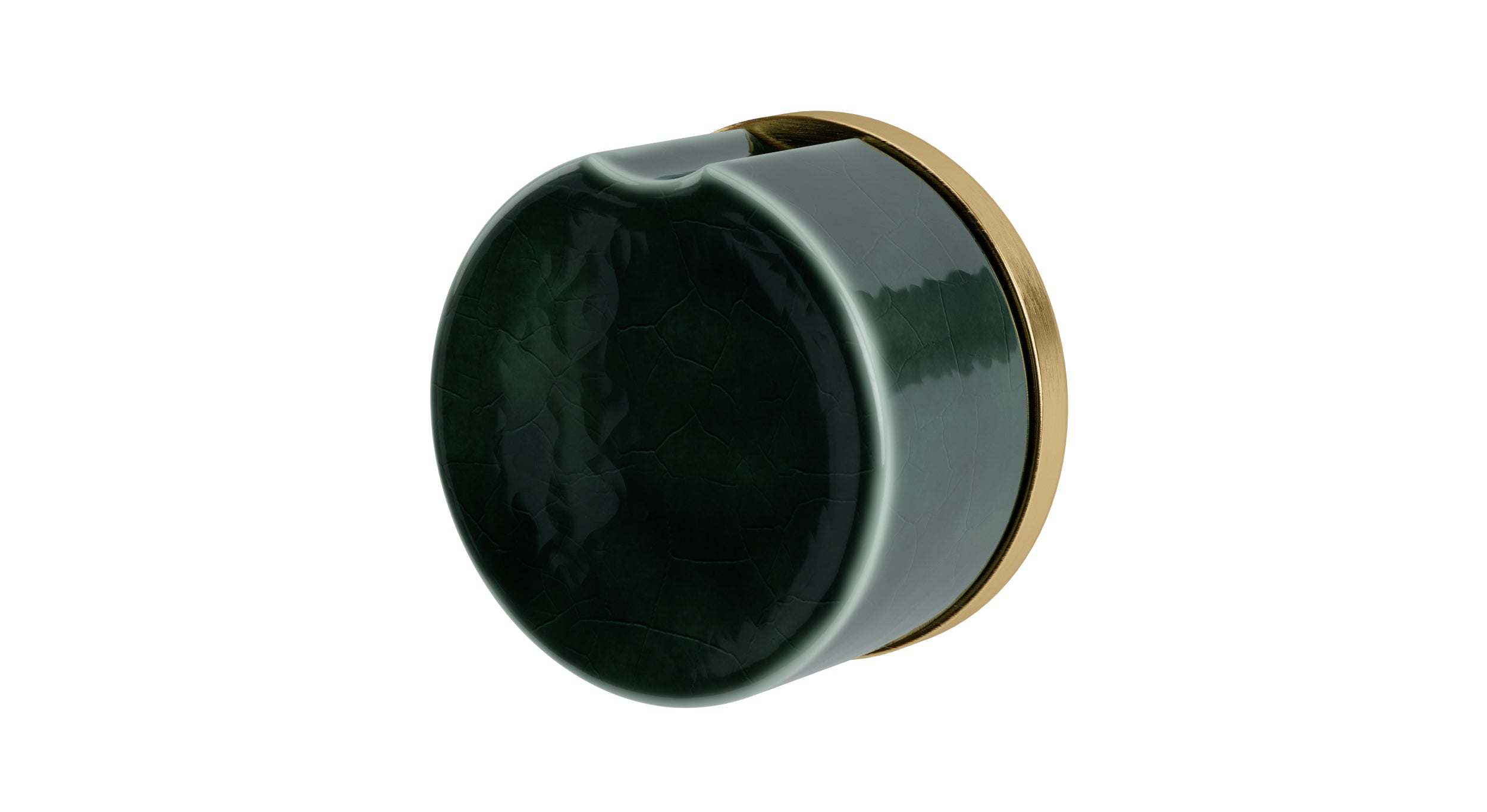 Foundry One Handle Wall Mount Diverter/Volume Control Shower Trim with Groove Ceramic Knob Handle in Satin Brass